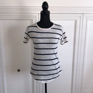 Madewell White blue stripes short sleeve T-shirt